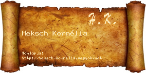 Heksch Kornélia névjegykártya